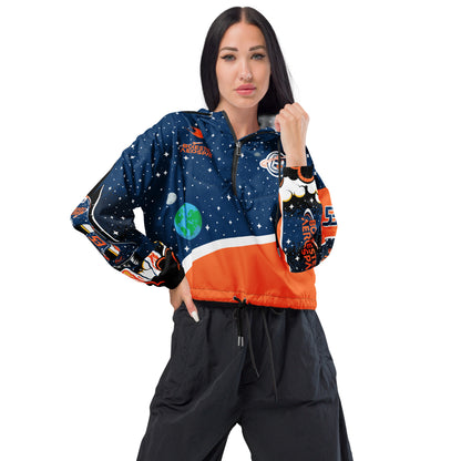 Chicago, AOP Women’s Cropped Windbreaker